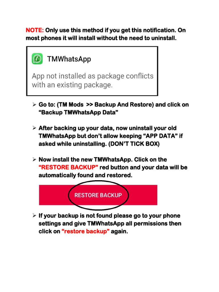TMWhatsApp Backup & Restore Guide PDF Computers