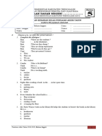 Draf Soal Ukk 2019 Bahasa Inggris Kls 5