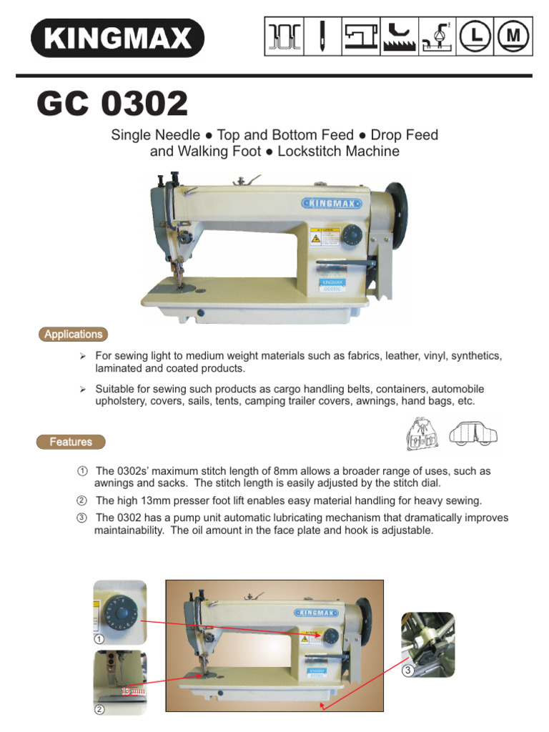 Kingmax GC 0302 Data Sheet CDR Kingmax Sewing Machines PDF