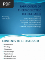 On Fabrication of Thermoelectric Refrigerator