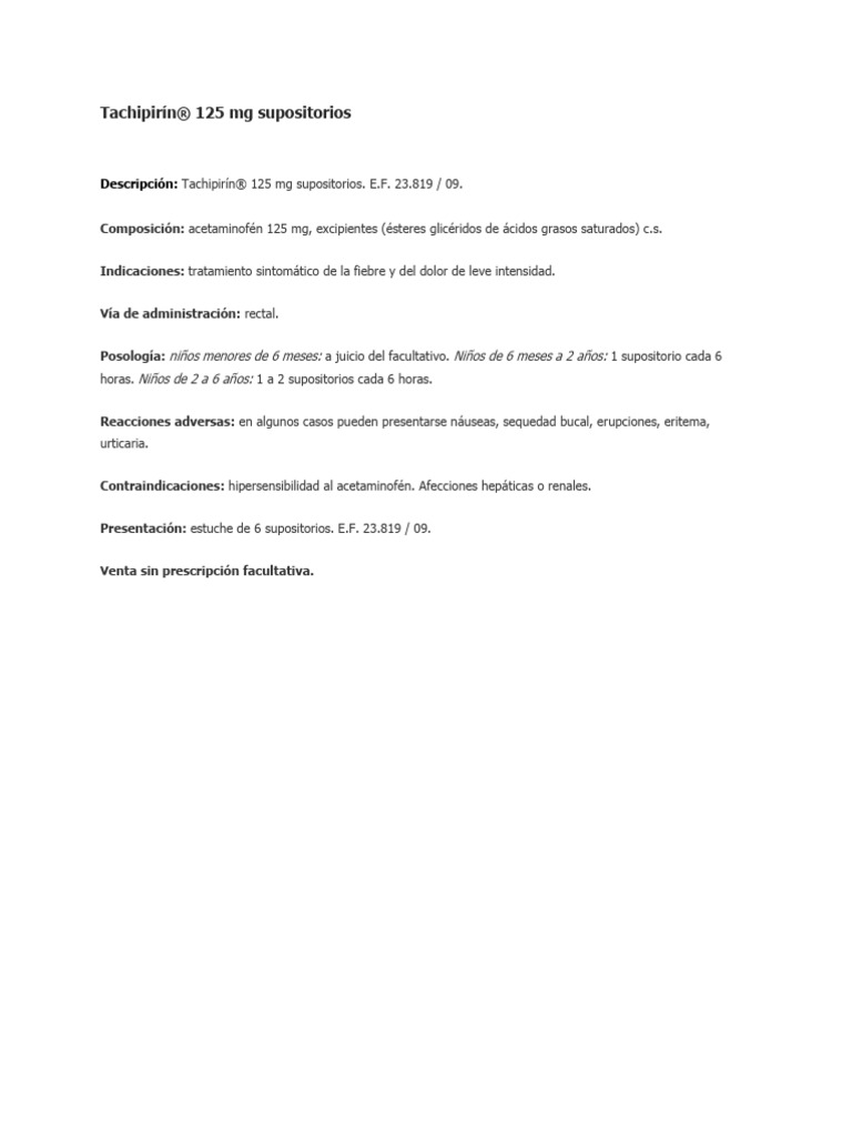 Tachipirin 125mg supositorios pdf