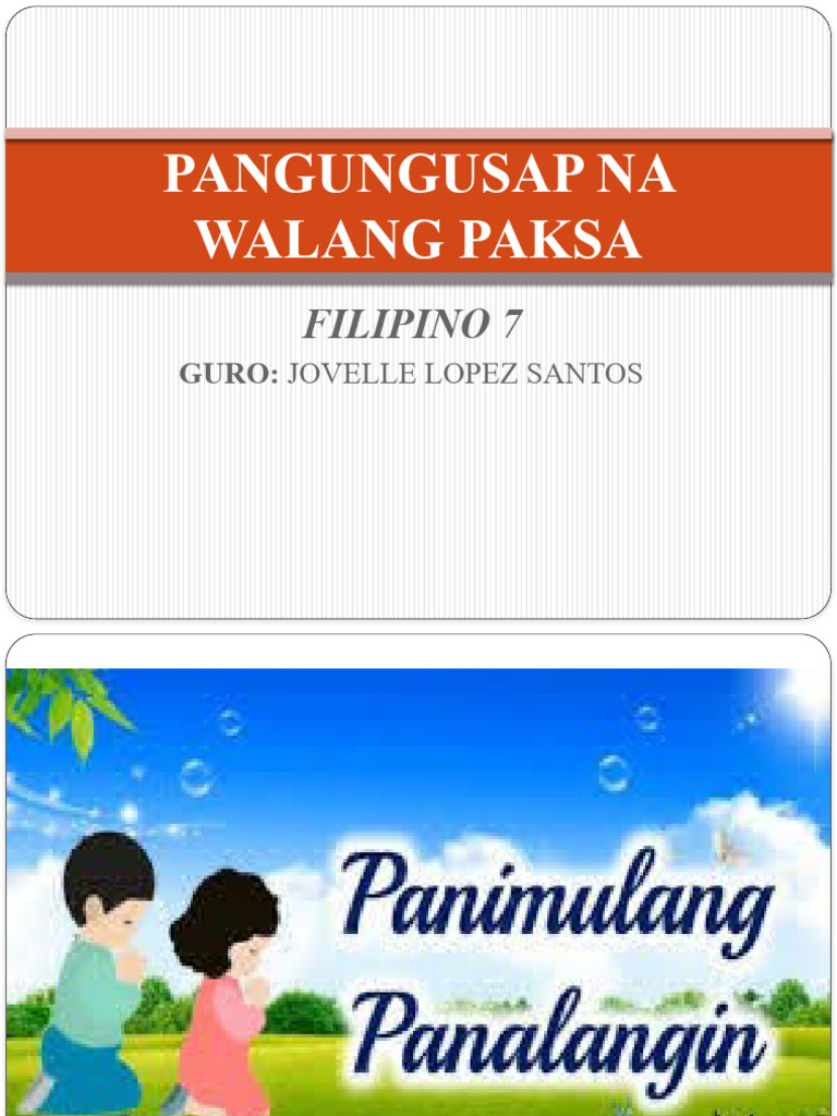 Pangungusap Na Walang Paksa-Lp | PDF