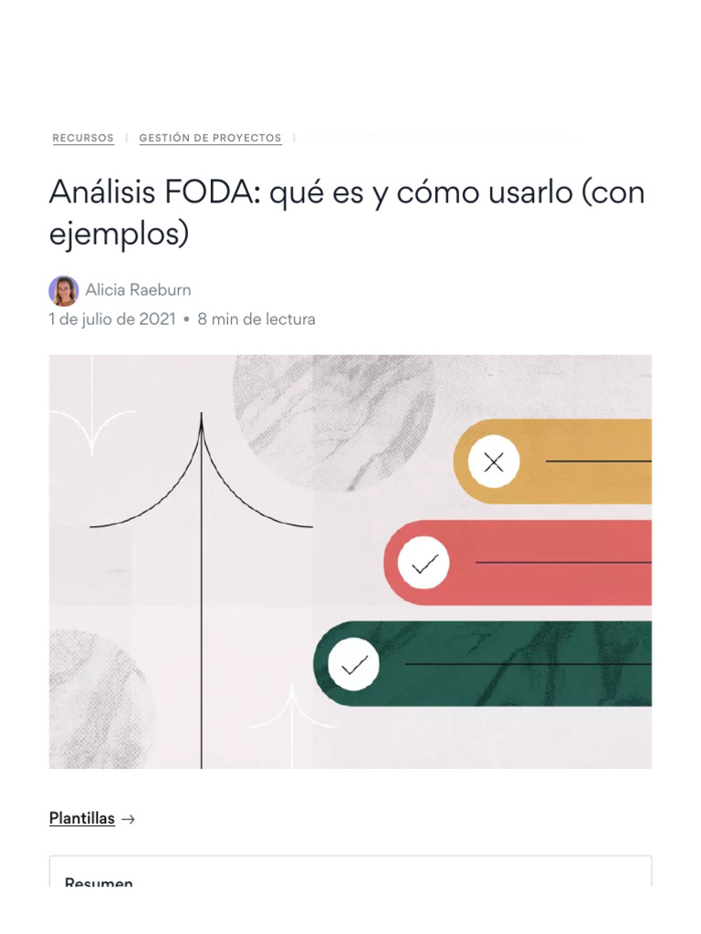 Análisis FODA Qué Es y Cómo Usarlo (Con Ejemplos | PDF | Análisis FODA ...