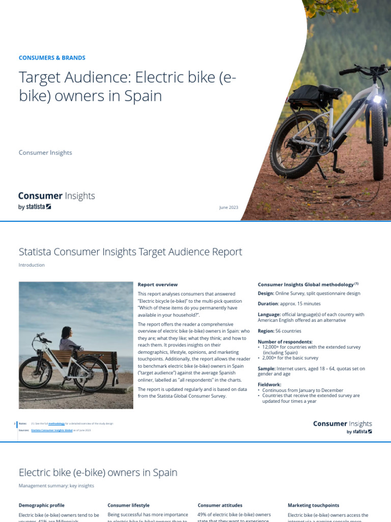 Study Id118487 Target Audience Electric Bike e Bike Owners in Spain PDF Cost Of Living