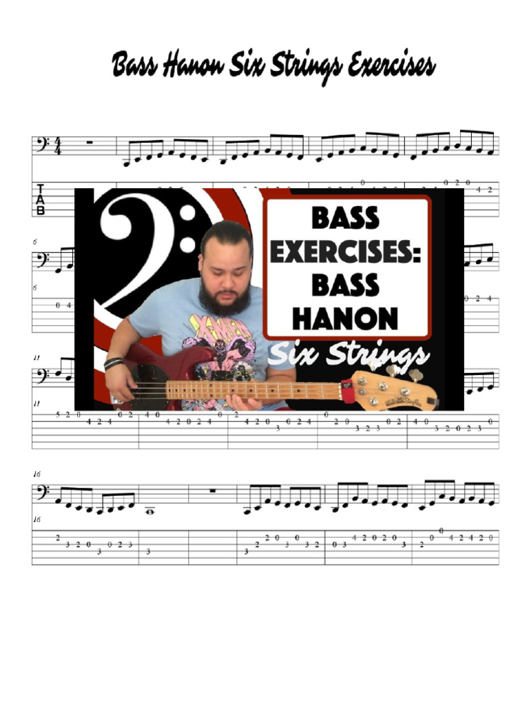Bass hanon six strings exercises pdf