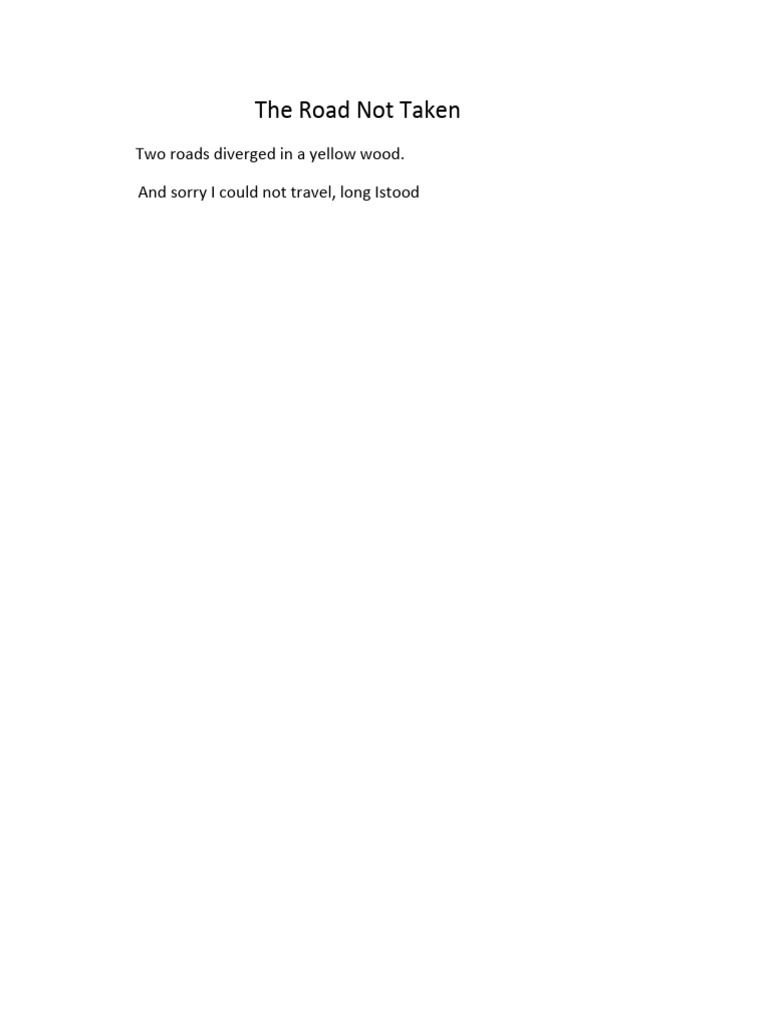 The Road Not Taken | PDF