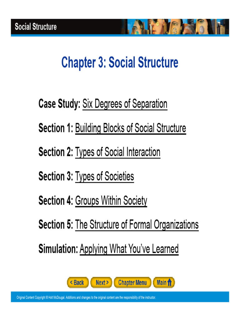 Chapter 3 social structure section 1 building blocks of social