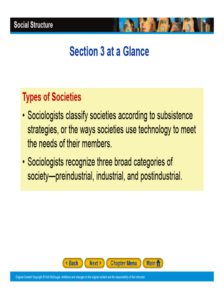 Chapter 3 Social Structure Section 3 Types of Societies PDF