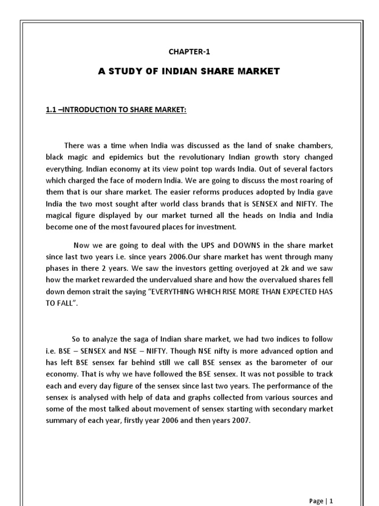 Overview of Indian Share Market Trends | PDF | Securities (Finance ...