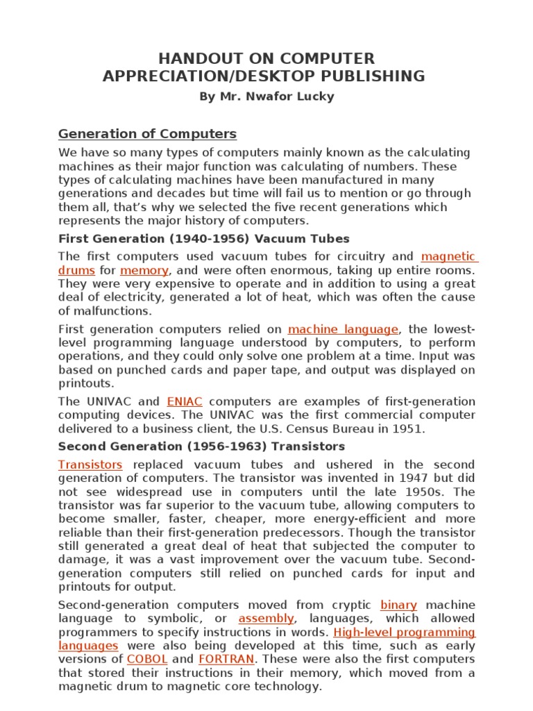 Computer Handout Copy Operating System Floppy Disk