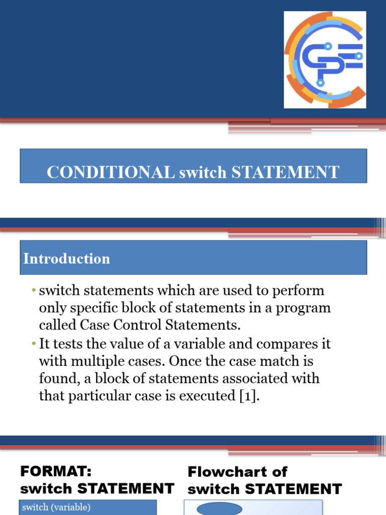 CONDITIONAL Switch STATEMENT | PDF