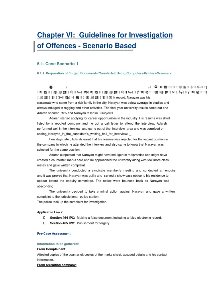 Investigation Guidelines for Forgery Cases | PDF | Phishing | Computer ...