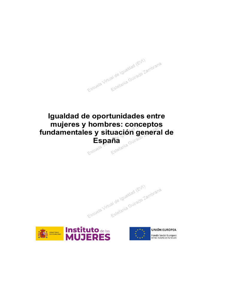 Igualdad de Oportunidades Entre Mujeres Y Hombres - Conceptos ...