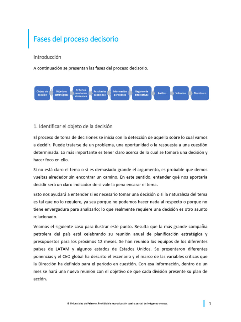Fases del Proceso Decisorio | PDF | Toma de decisiones | Información
