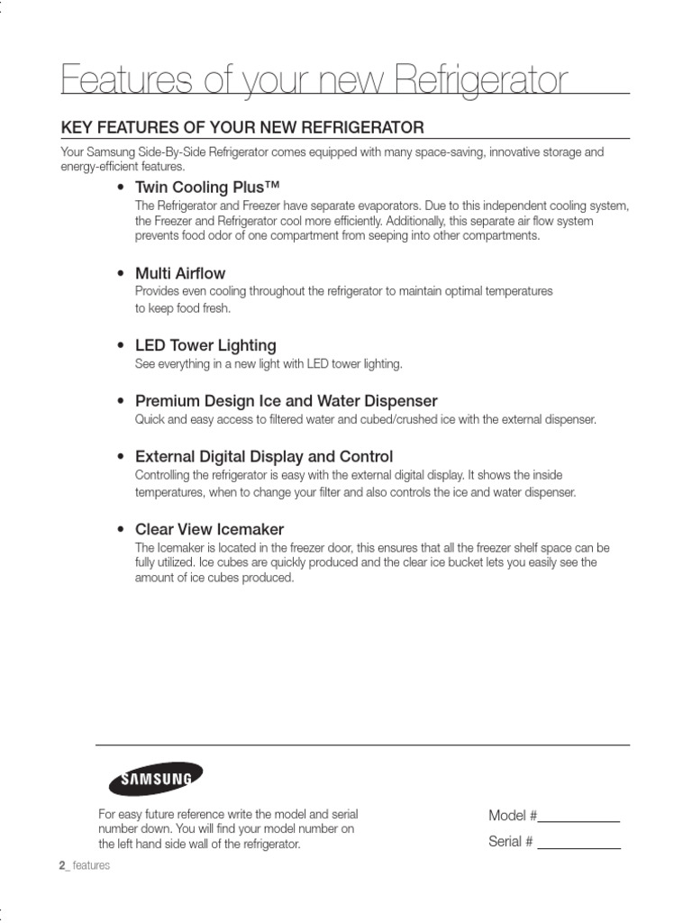 SAMSUNG RSG257AARS Refrigerator User Manual 2 PDF