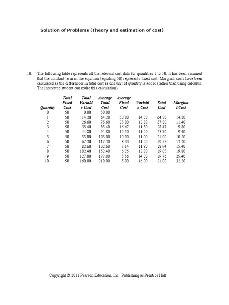 Solution of Problems - Cost Analysis | PDF | Marginal Cost | Average Cost