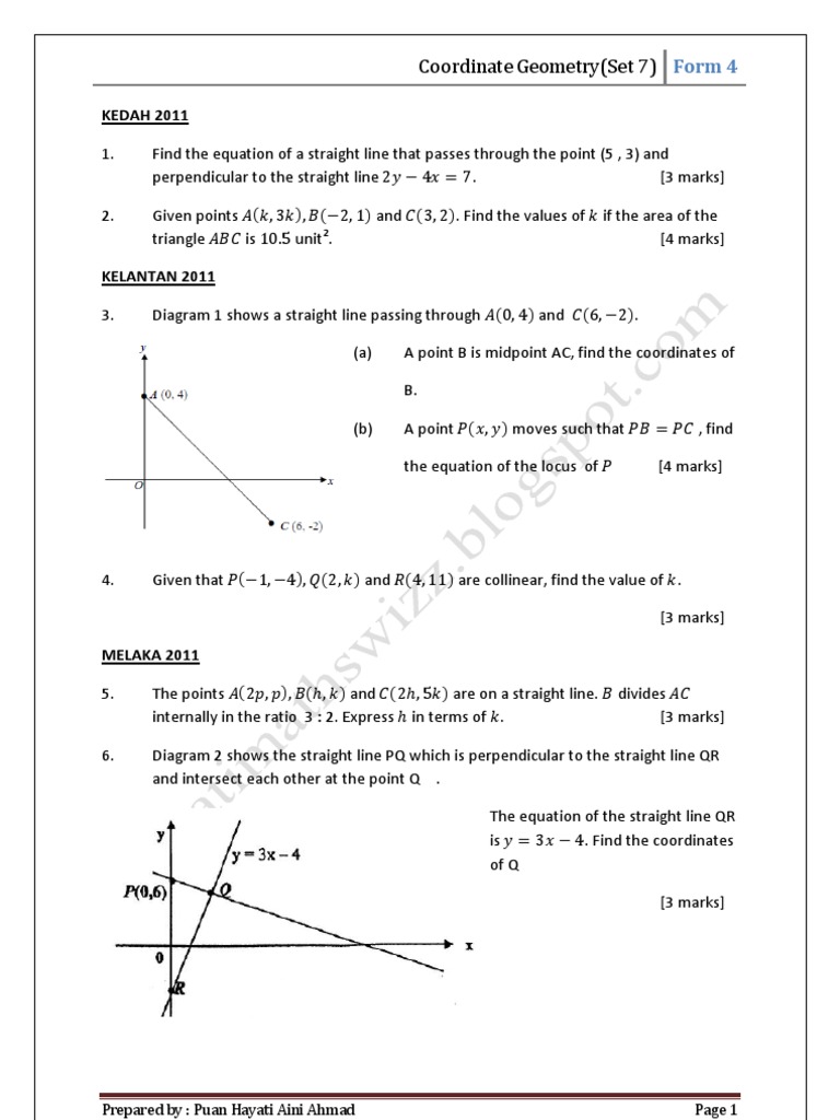 Coordinate Geometry@Set7 2011 | PDF