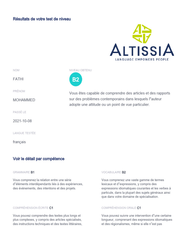 Test de langue pdf pdf