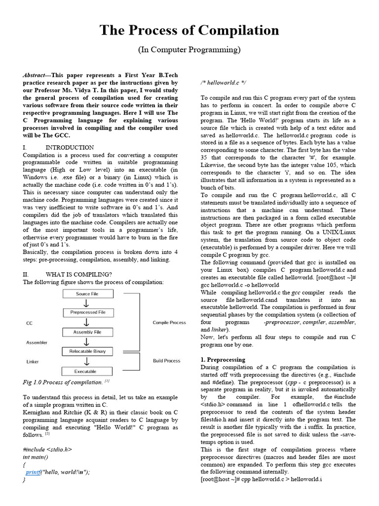 Compilation Process | PDF | Compiler | Programming