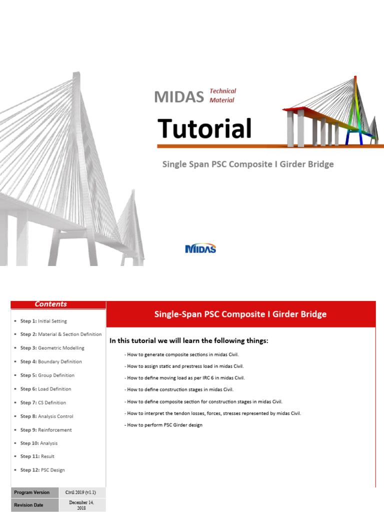 MIDAS - Single Span - Part1 | PDF