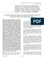 Comparative Analysis of Stock Price Prediction Models: Generalized Linear Model (GLM), Ridge Regression, Lasso Regression, Elasticnet Regression, and Random Forest - A Case Study On Netflix