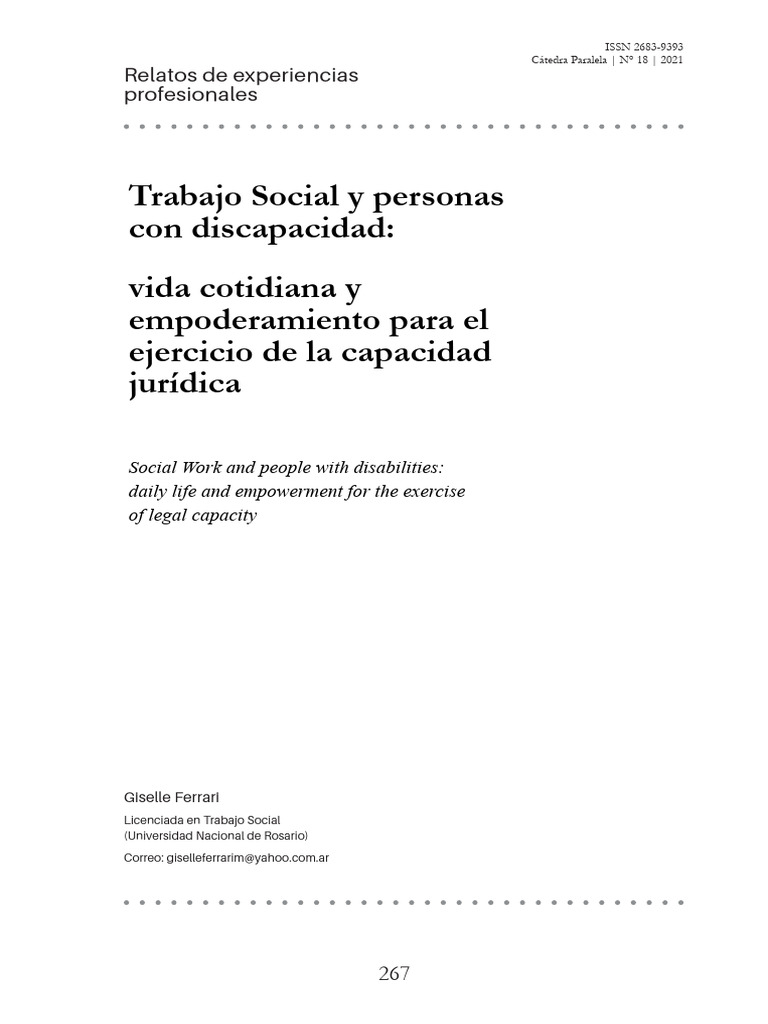 Empoderamiento y capacidad jurídica en discapacidad | PDF | Ciencias ...
