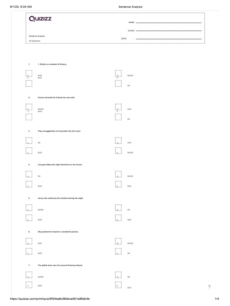 Sentence analysis pdf subject grammar cognitive science