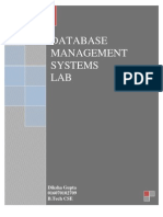 Database Management Systems LAB: Diksha Gupta 016070102709 B.Tech CSE