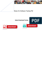 Lecture Notes On Software Testing PDF
