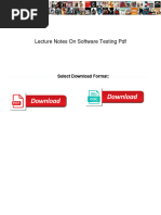 Lecture Notes On Software Testing PDF