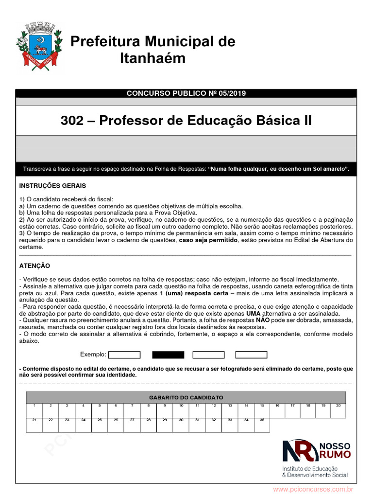 Professor de Educacao Basica II | PDF