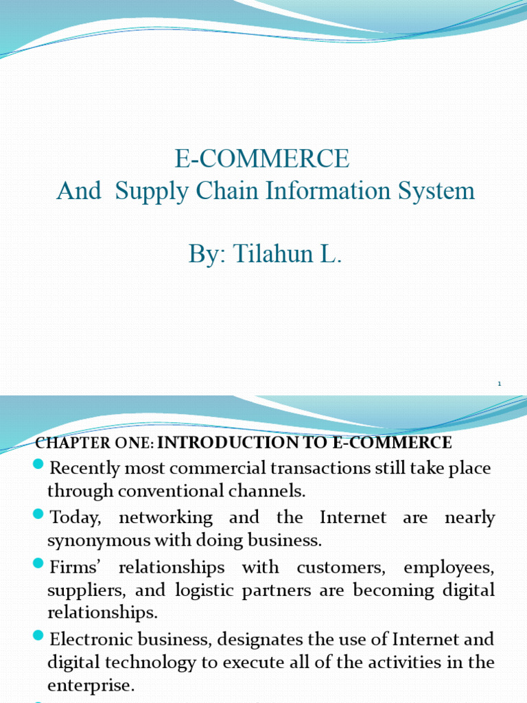Chapter-1 Power Point E-Commerce | PDF | E Commerce | Electronic Business