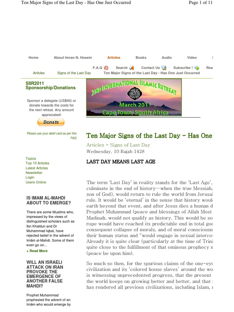 Ihsan and Signs of the Last Day | PDF | Messiah | Muhammad