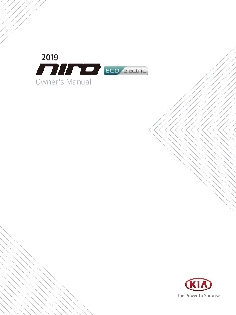 2019 Kia Niro EV Owner's Manual PDF Battery Charger Electric Vehicle