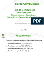 2 - Recorrências - Exercícios Resolução - Iteração