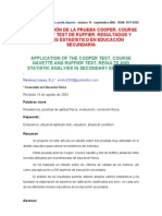 Aplicación de La Prueba Cooper, Course Navette y Test de Ruffier Resultados y Análisis Estadístico en Educación Secundaria