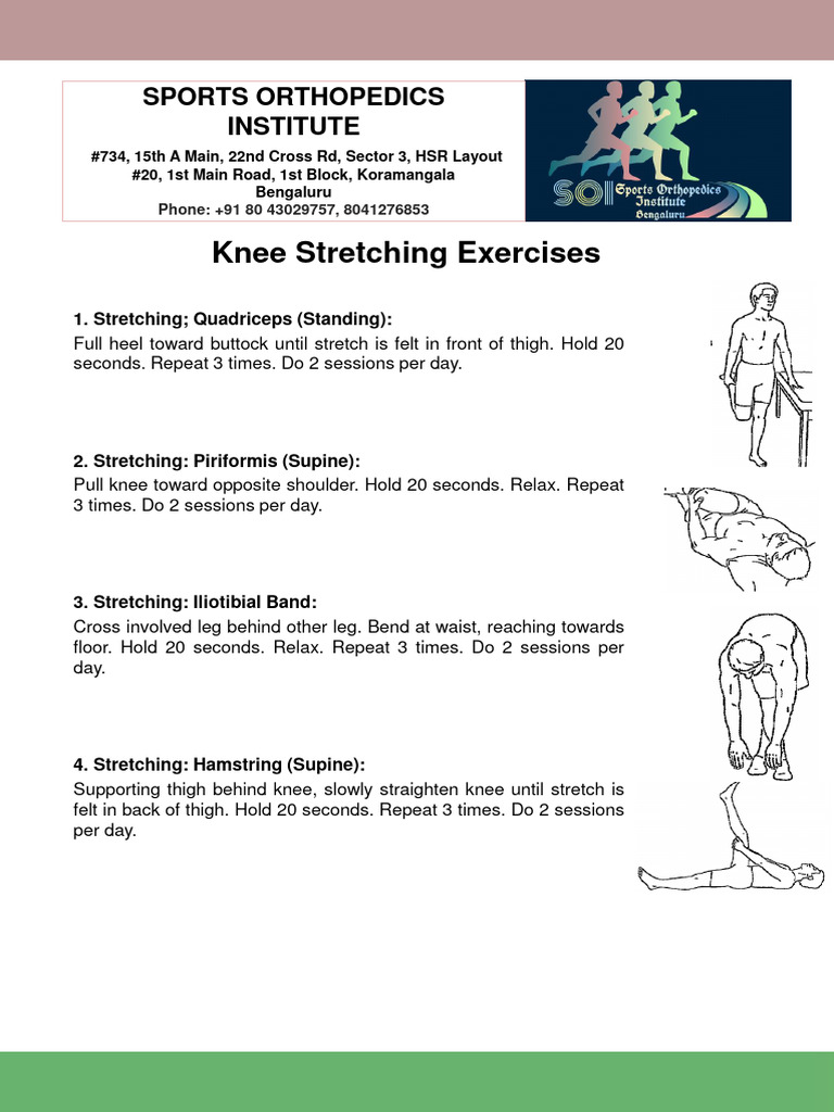 Knee Stretches Leaflet | PDF