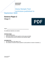 Primary Progression Tests Science Stage 5 Paper2 2020