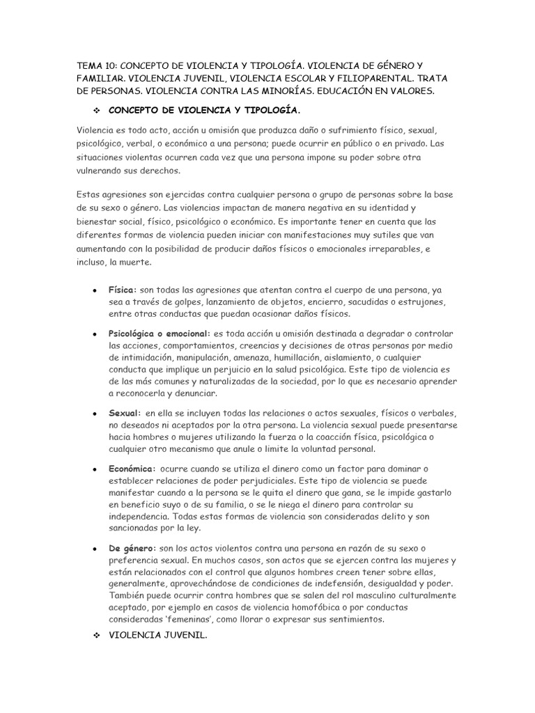 Tipos de Violencia y sus Efectos | PDF | Violencia | Comportamiento