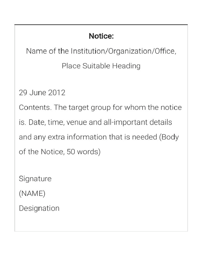 Notice Writing | PDF