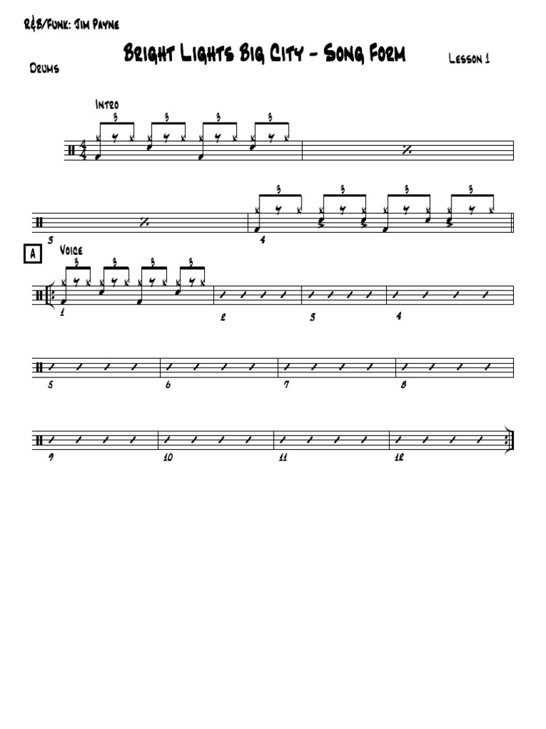 L01 - Bright Lights Big City Song Form | PDF