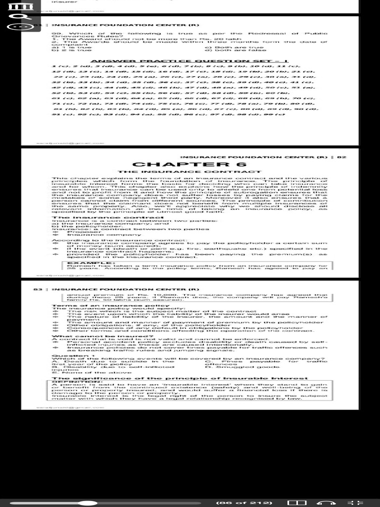 IC 01 Principles of Insurance (Second Edition Ja | PDF | Insurance ...