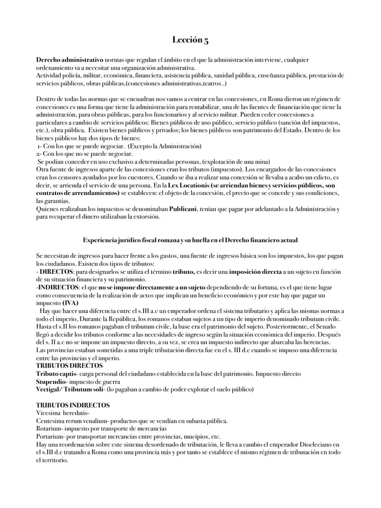 Derecho Romano | PDF | Impuestos | Roma antigua
