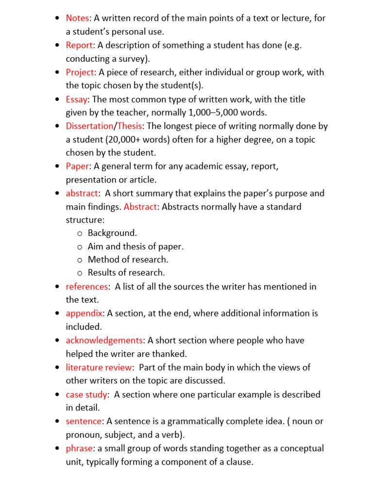 Baily-Academic Writing - Words Definition - Midterm 2021 | PDF | Thesis ...