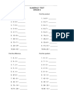 Numeracy Test Grade 6