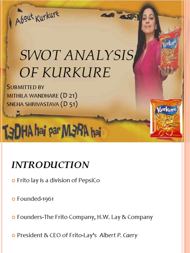 Swot Analysis of Kurkure: Ubmitted BY Mithila Wandhare Sneha ...
