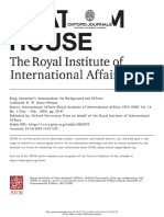 R. W. Seton-Watson, King Alexander's Assassination, Its Background and Effects, International Affairs