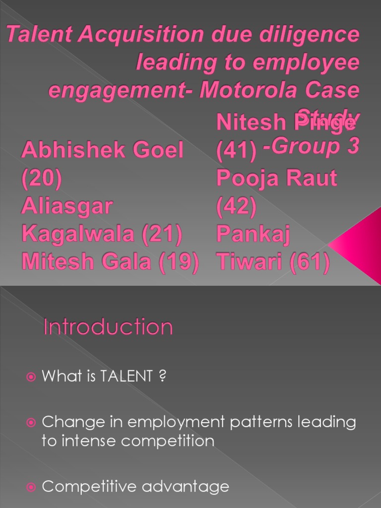 HRM Motorola Case Study PDF Employee Retention Employment