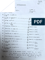 Integration Standard Formulas PDF Handwritten