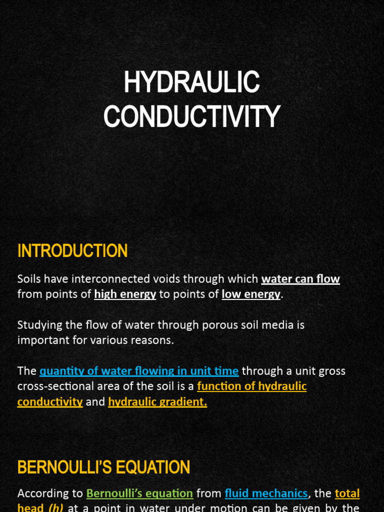 Hydraulic Conductivity in Soils | PDF | Soil Mechanics | Porosity